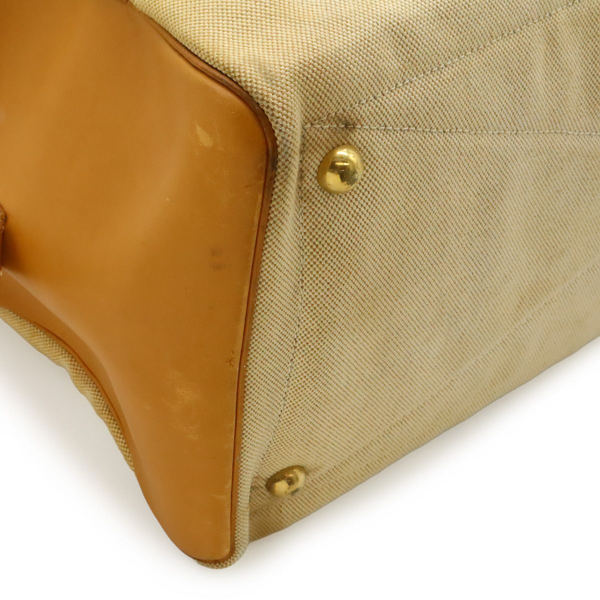 Hermes Victoria 50 Boston Bag Travel Purse Toile Ash Taurillon Clemence Beige — view 3