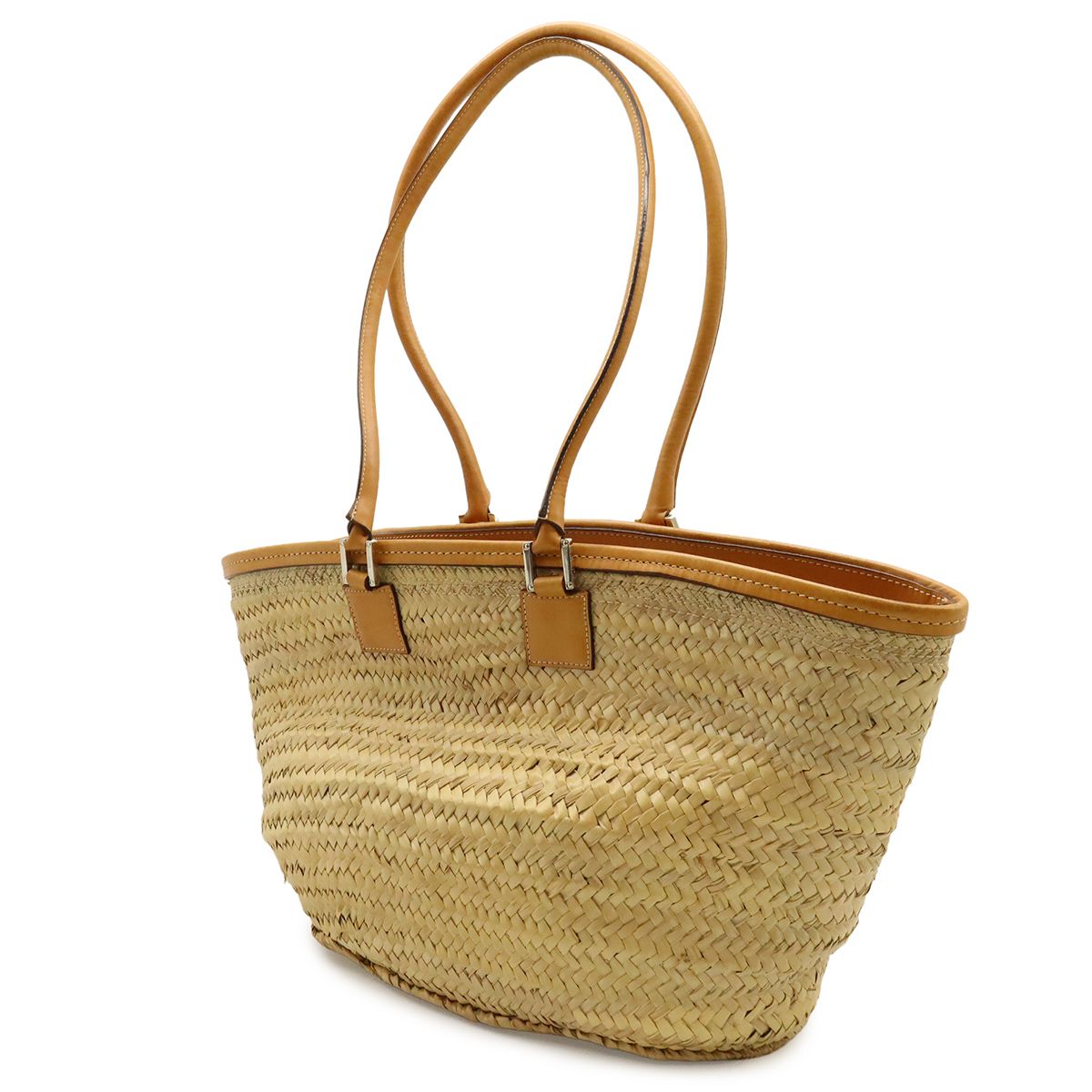 Loewe Anagram Basket Bag Large Bag Raffia Straw Natural Tan Brown — view 2