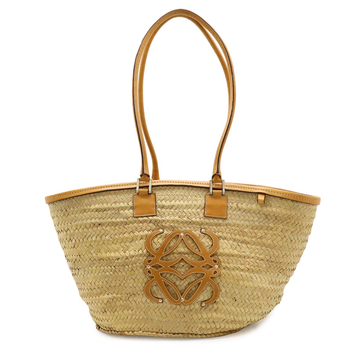 Loewe Anagram Basket Bag Large Bag Raffia Straw Natural Tan Brown