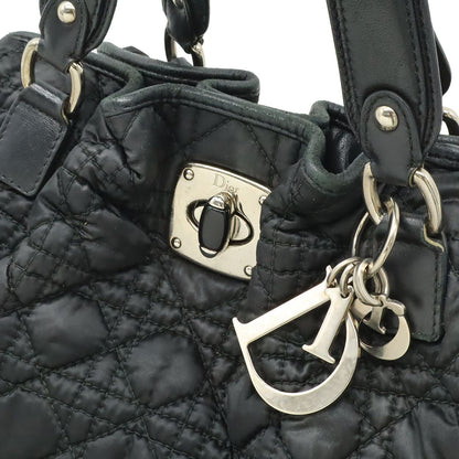 Dior Cannage Tote 2-Way Chain Shoulder Bag Leather Black Silver — view 8