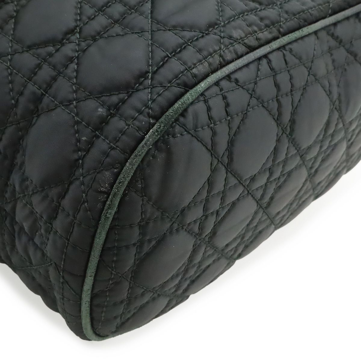 Dior Cannage Tote 2-Way Chain Shoulder Bag Leather Black Silver — view 3