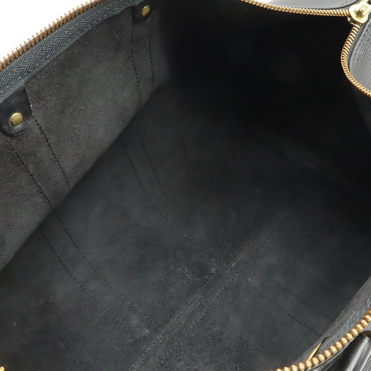 Louis Vuitton Epi Keepall 45 Boston Bag Travel Purse Leather Noir Black Gold — view 7