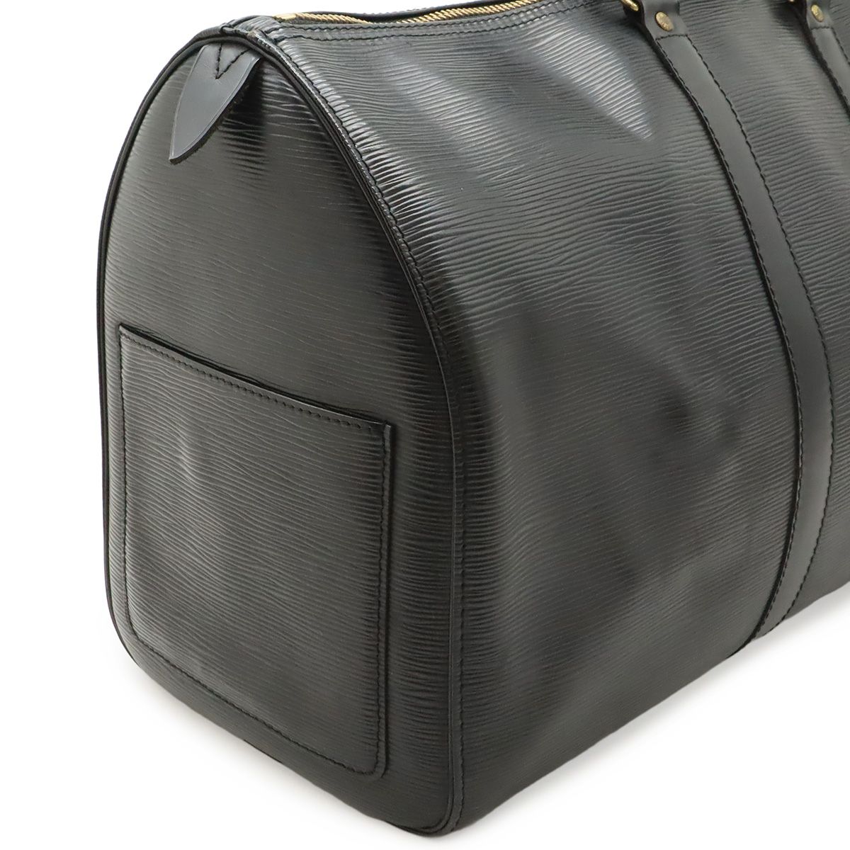 Louis Vuitton Epi Keepall 45 Boston Bag Travel Purse Leather Noir Black Gold — view 4