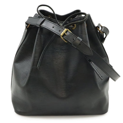 Louis Vuitton Epi Petit Noir Shoulder Bag Drawstring Black