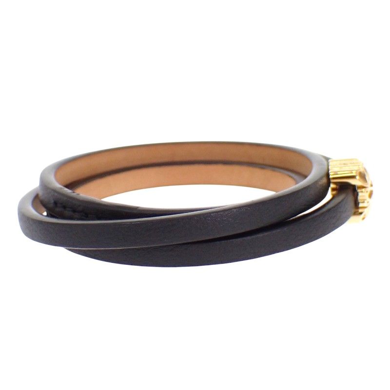 Loewe Anagram Bracelet S Calf Black Gold — view 6