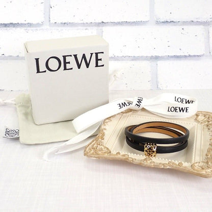 Loewe Anagram Bracelet S Calf Black Gold