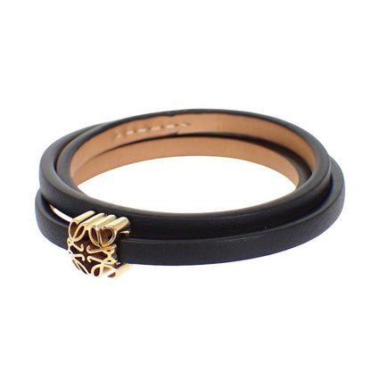 Loewe Anagram Bracelet S Calf Black Gold — view 3