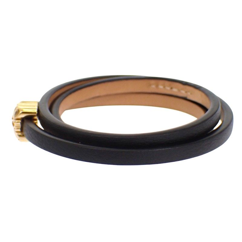 Loewe Anagram Bracelet S Calf Black Gold — view 5
