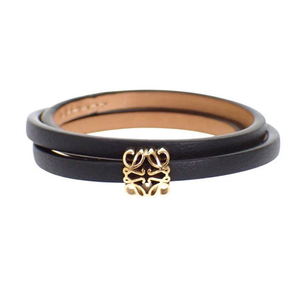 Loewe Anagram Bracelet S Calf Black Gold — view 2
