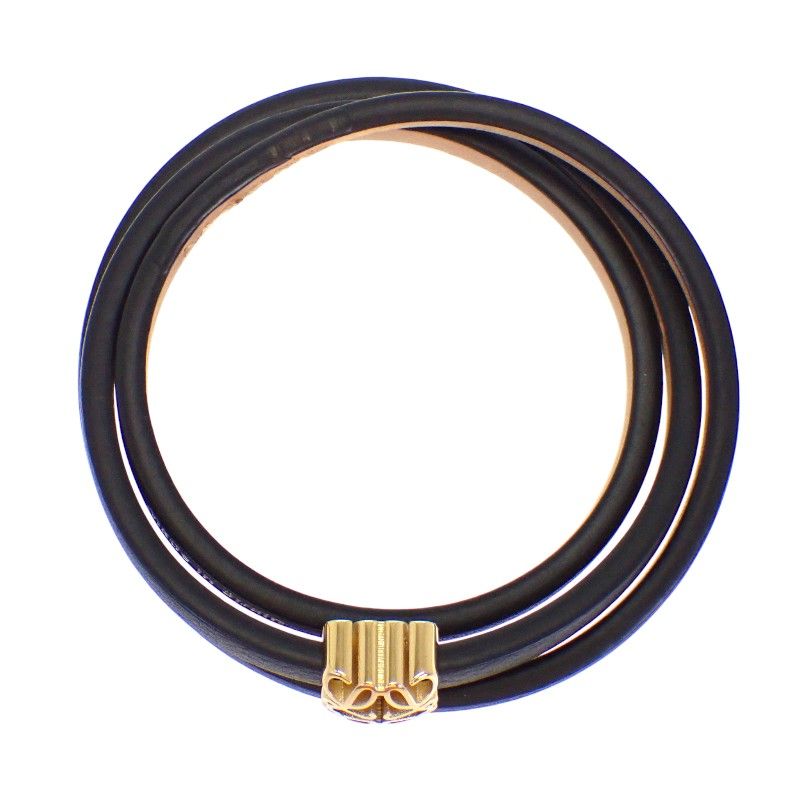 Loewe Anagram Bracelet S Calf Black Gold — view 8