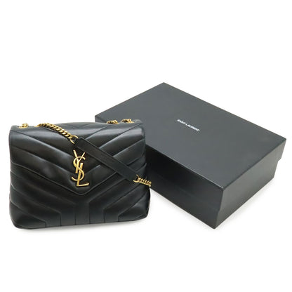 Saint Laurent Paris YSL Lou Chain Shoulder Bag Quilted Leather Black — view 9