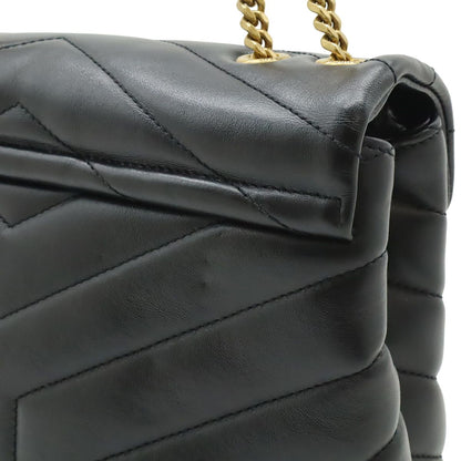 Saint Laurent Paris YSL Lou Chain Shoulder Bag Quilted Leather Black — view 7