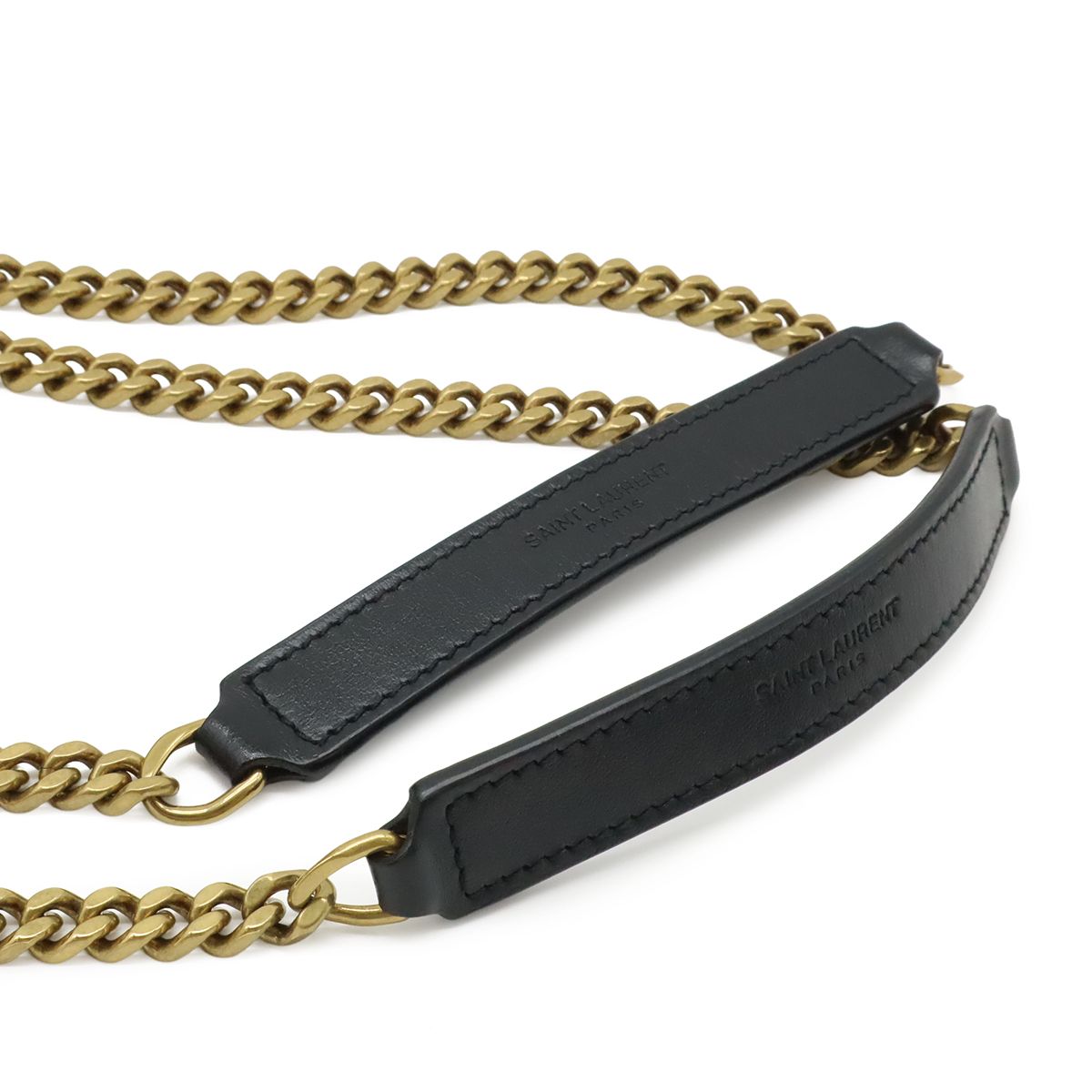 Saint Laurent Paris YSL Lou Chain Shoulder Bag Quilted Leather Black — view 4