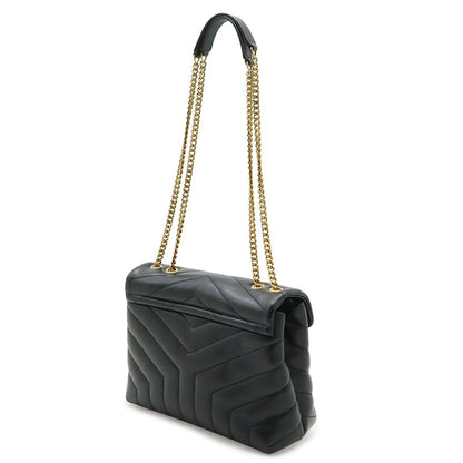 Saint Laurent Paris YSL Lou Chain Shoulder Bag Quilted Leather Black — view 2