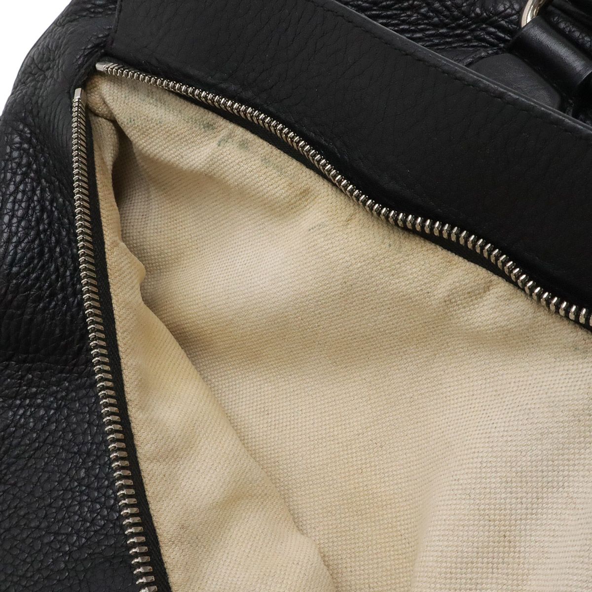 Gucci Interlocking Business Briefcase Documents Purse Leather Black Silver — view 9