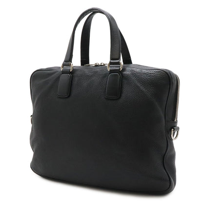 Gucci Interlocking Business Briefcase Documents Purse Leather Black Silver — view 2