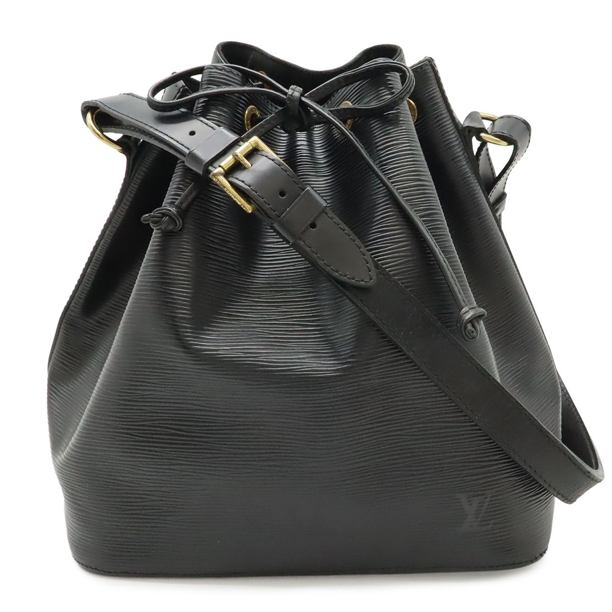 Louis Vuitton Epi Petit Noir Shoulder Bag Drawstring Black