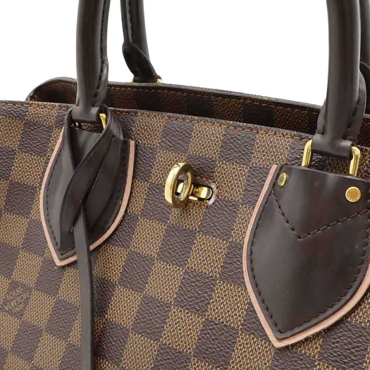 Louis Vuitton Damier Normandy Handbag Brown Magnolia Pink — view 9