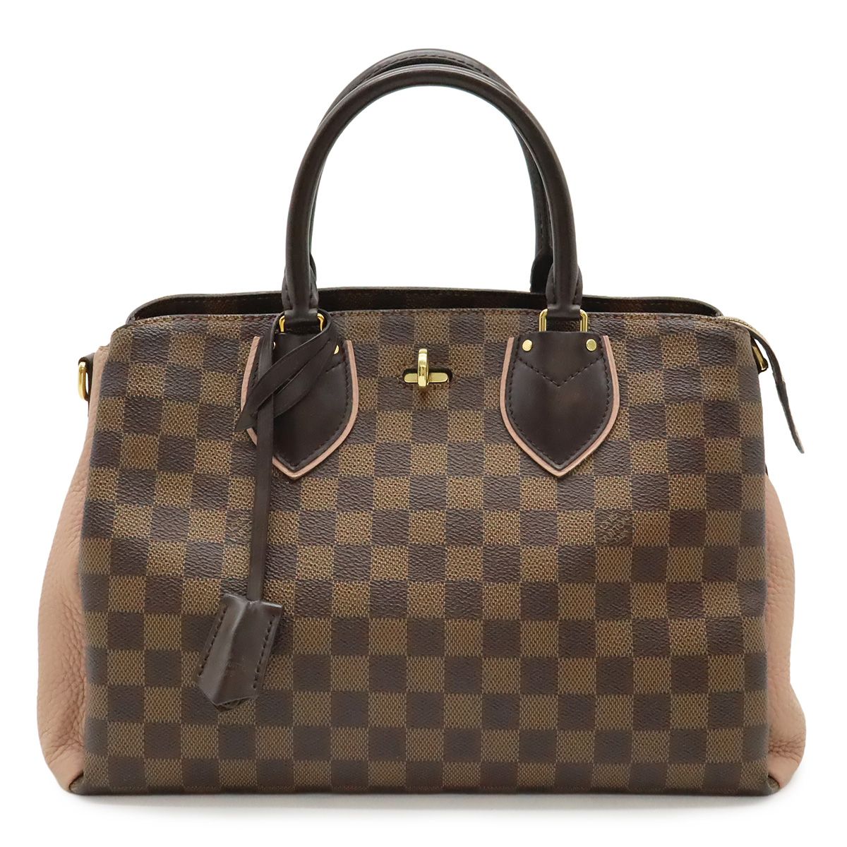 Louis Vuitton Damier Normandy Handbag Brown Magnolia Pink