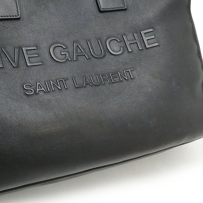 Saint Laurent Paris YSL Yves Rive Gauche Tote Shoulder Bag Leather Black — view 9