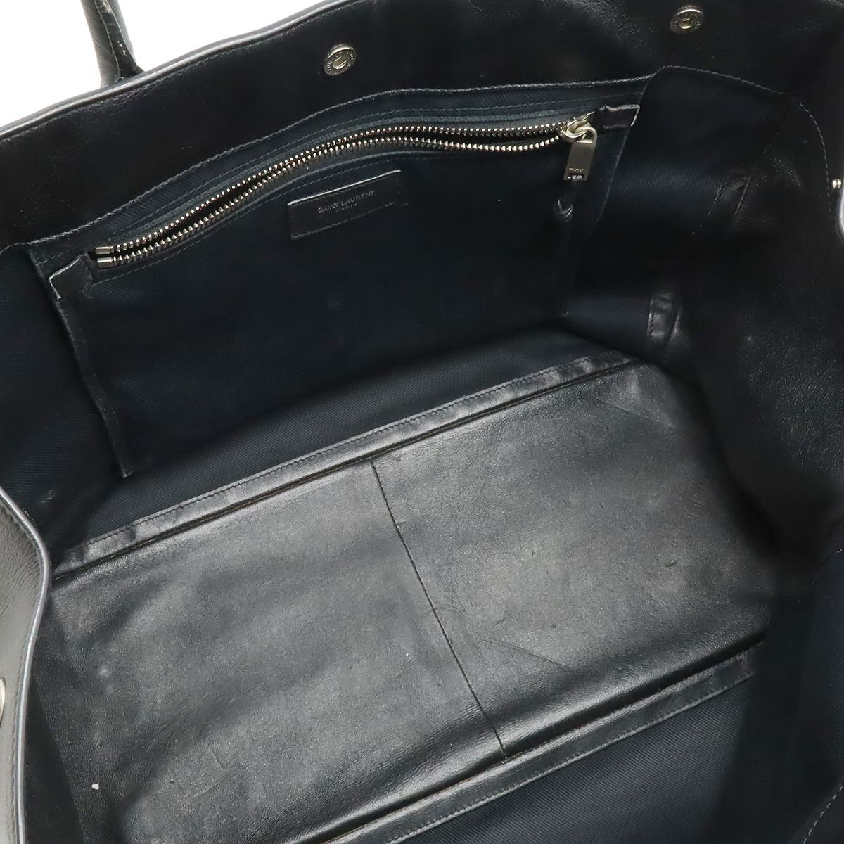 Saint Laurent Paris YSL Yves Rive Gauche Tote Shoulder Bag Leather Black — view 5