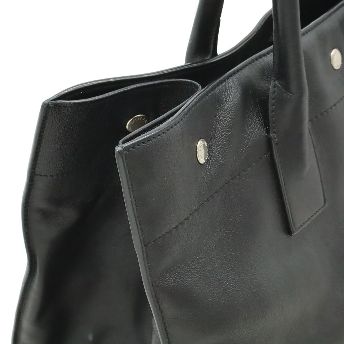 Saint Laurent Paris YSL Yves Rive Gauche Tote Shoulder Bag Leather Black — view 7