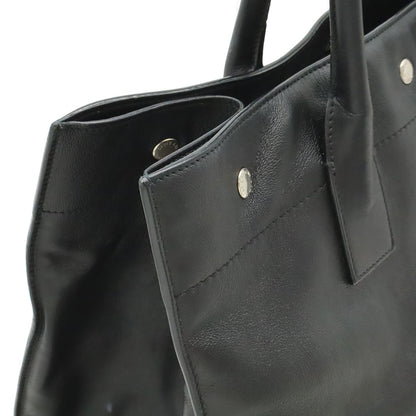 Saint Laurent Paris YSL Yves Rive Gauche Tote Shoulder Bag Leather Black — view 7