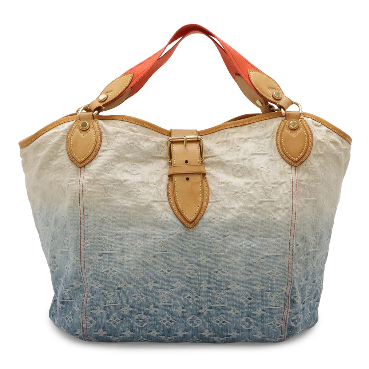 Louis Vuitton Monogram Denim Sunbeam Gradient Tote Shoulder Bag Blue