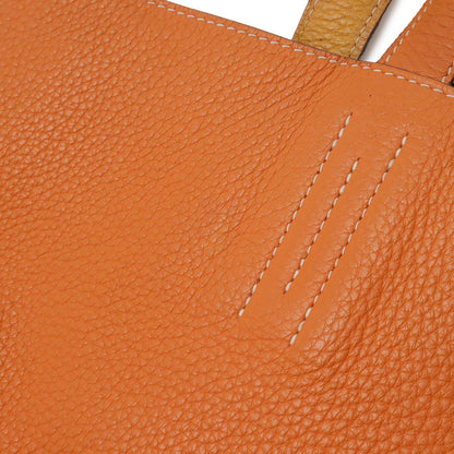Hermes Double Sens 45 Tote Reversible Taurillon Clemence Leather Black Toffee — view 5