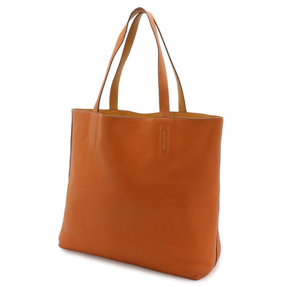 Hermes Double Sens 45 Tote Reversible Taurillon Clemence Leather Black Toffee — view 2