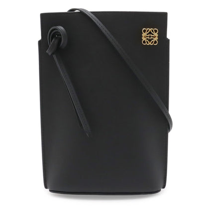 Loewe Anagram Dice Pocket Shoulder Bag Pouch Pochette Classic Calf Leather Black