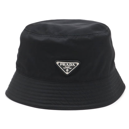 Prada Triangle Logo Bucket Hat Nylon Nero Black #xl 58 cm