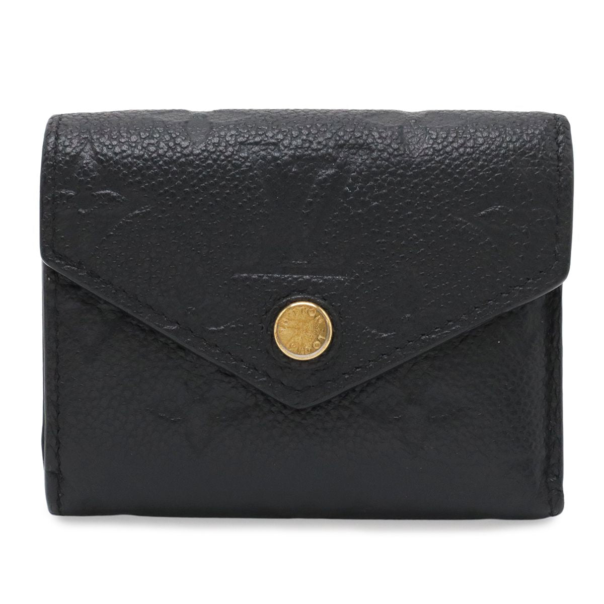 Louis Vuitton Monogram Empreinte Portefeuille Zoe Trifold Wallet Noir Black Gold