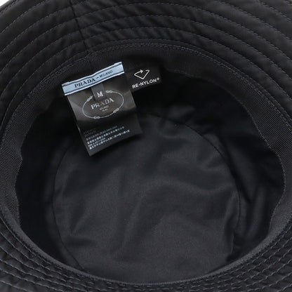 Prada Triangle Logo Bucket Hat Nylon Nero Black — view 4