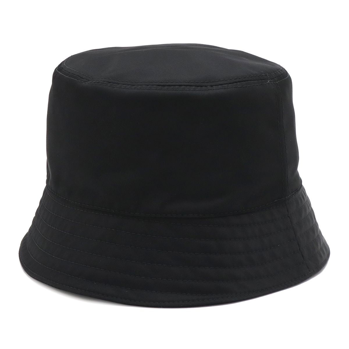 Prada Triangle Logo Bucket Hat Nylon Nero Black — view 2