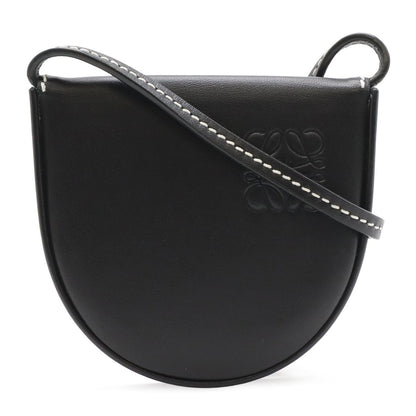 Loewe Anagram Heel Pouch Mini Shoulder Bag Pochette Calf Leather Black 109.54.15