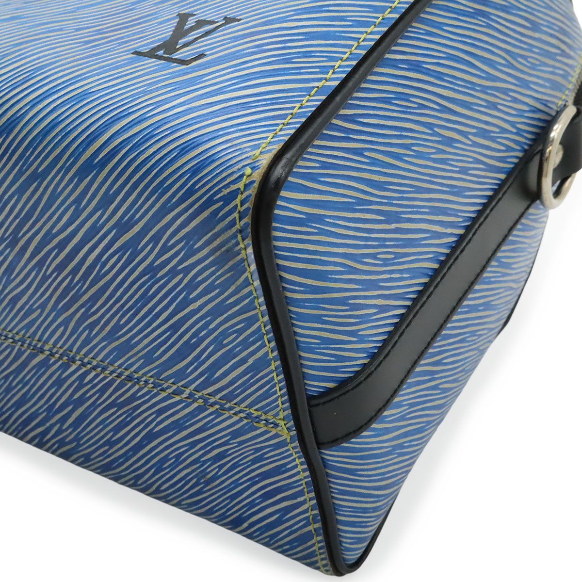 Louis Vuitton Epi Denim Speedy Bandouliere 25 Mini Boston Bag Blue Silver — view 3