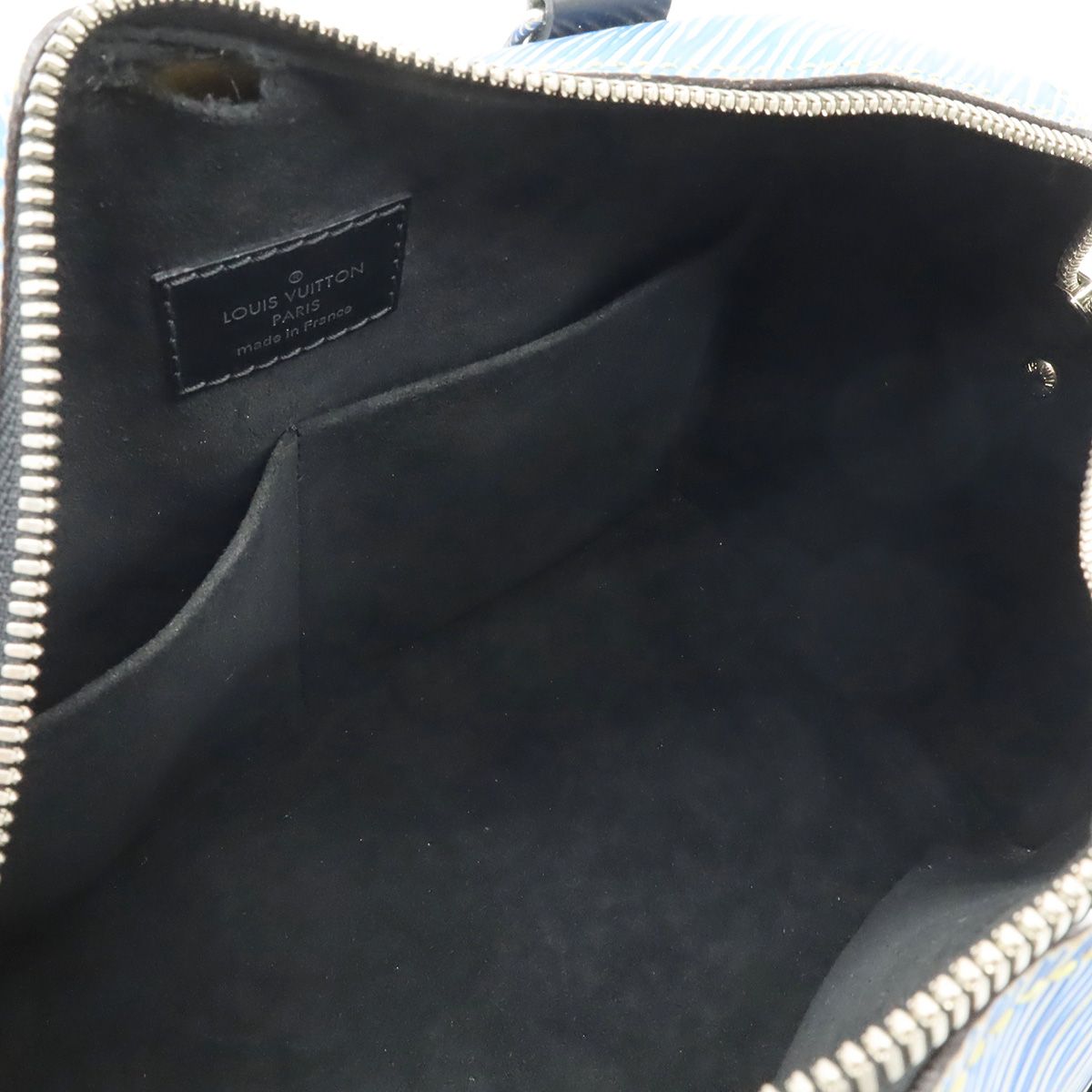Louis Vuitton Epi Denim Speedy Bandouliere 25 Mini Boston Bag Blue Silver — view 6