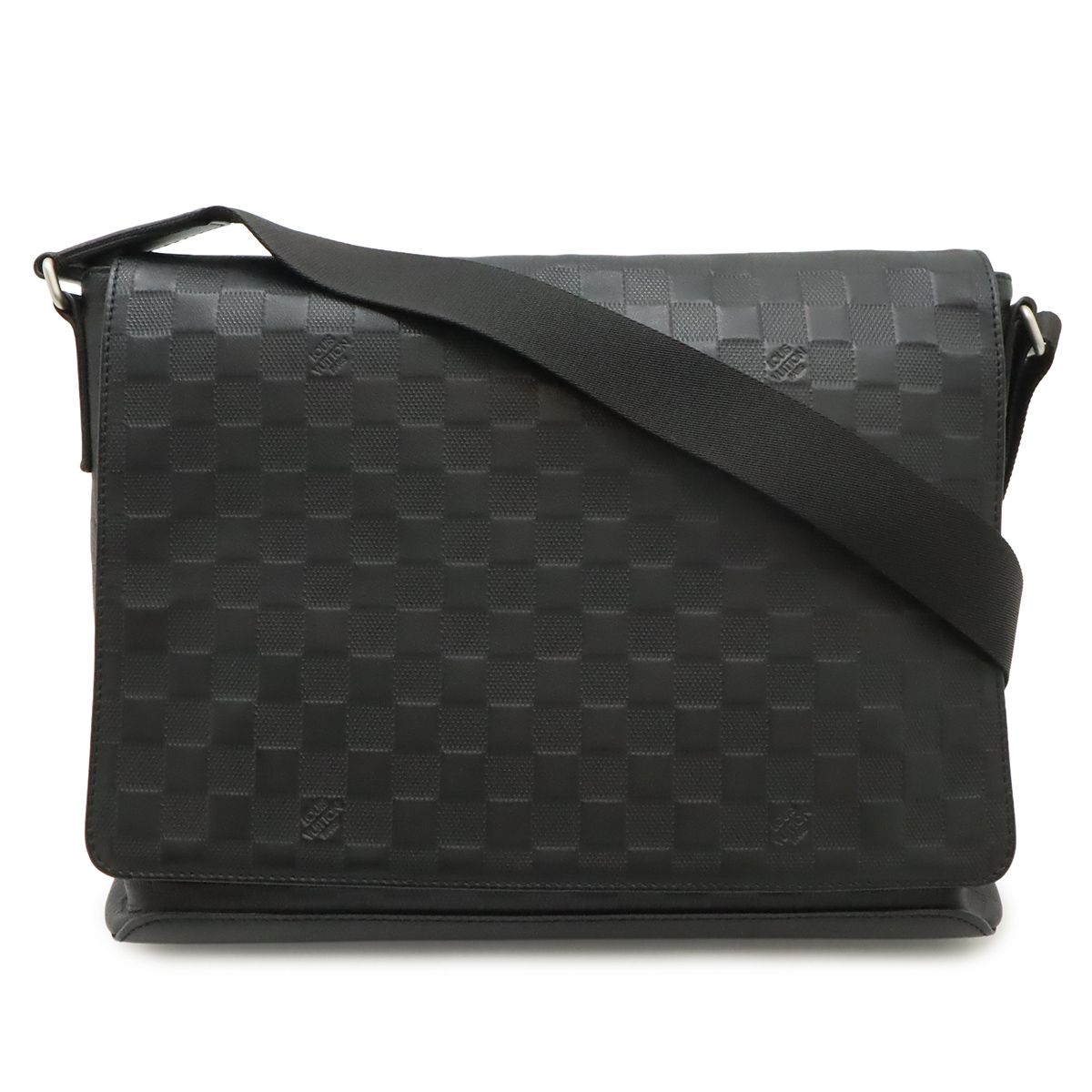 Louis Vuitton Damier Infini District MM Shoulder Bag Onyx Black