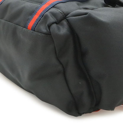 Gucci Techno Canvas Web Line Sherry Cat Head Backpack Leather Black — view 3