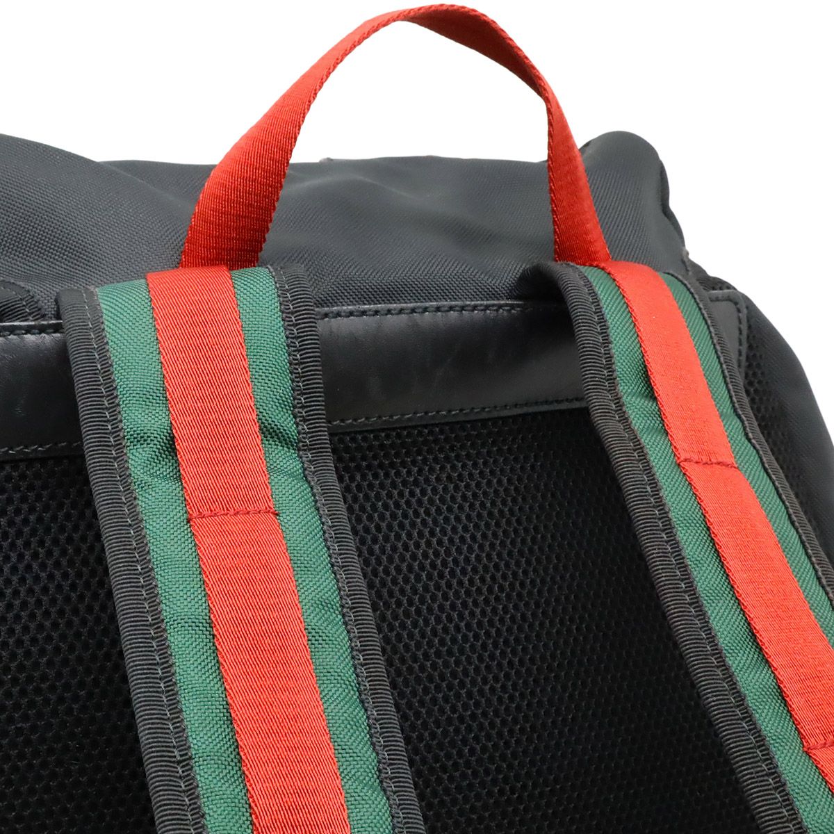 Gucci Techno Canvas Web Line Sherry Cat Head Backpack Leather Black — view 4