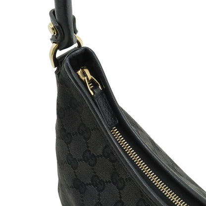 Gucci Abbey GG Canvas Shoulder Bag Leather Black Gold — view 5