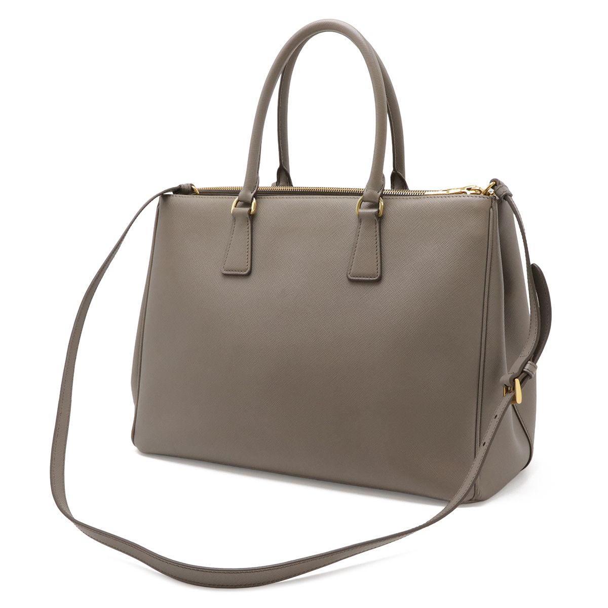 Prada Galleria 2-Way Shoulder Bag Crossbody Saffiano Leather Argilla Gray Ju — view 2