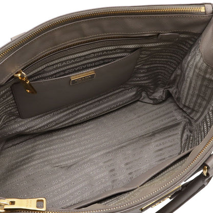 Prada Galleria 2-Way Shoulder Bag Crossbody Saffiano Leather Argilla Gray Ju — view 8