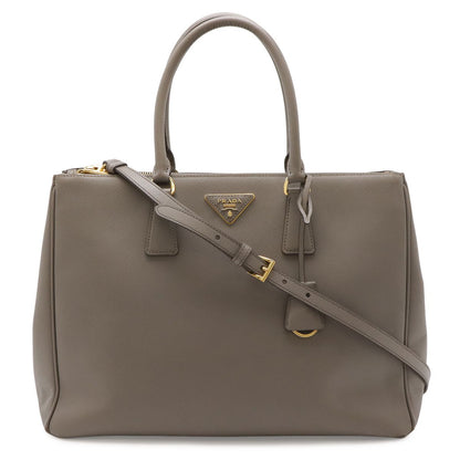 Prada Galleria 2-Way Shoulder Bag Crossbody Saffiano Leather Argilla Gray Ju