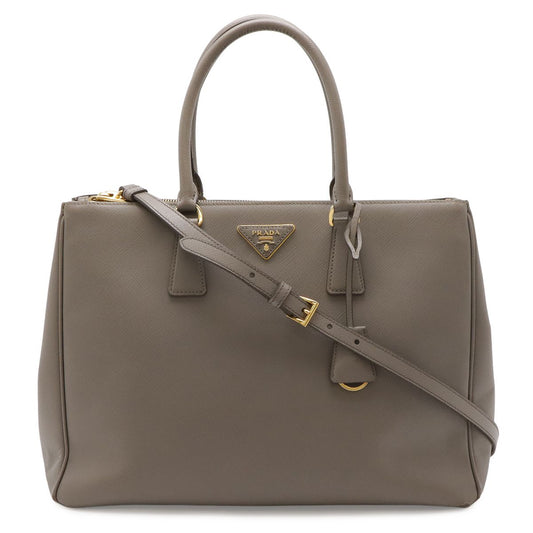 Prada Galleria 2-Way Shoulder Bag Crossbody Saffiano Leather Argilla Gray Ju