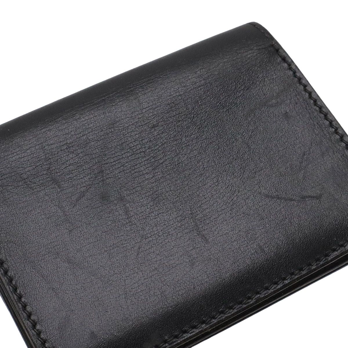 Hermes Sakura Series Button Card Case Business Holder Box Calf Leather Black — view 4