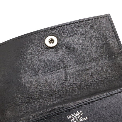 Hermes Sakura Series Button Card Case Business Holder Box Calf Leather Black — view 7