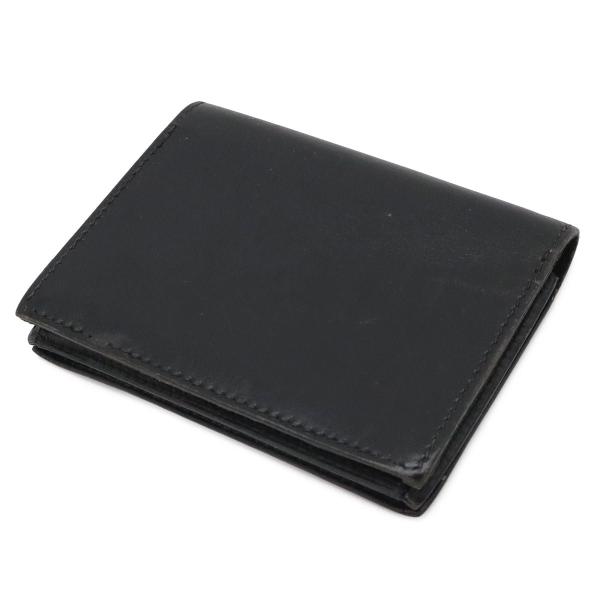 Hermes Sakura Series Button Card Case Business Holder Box Calf Leather Black — view 2