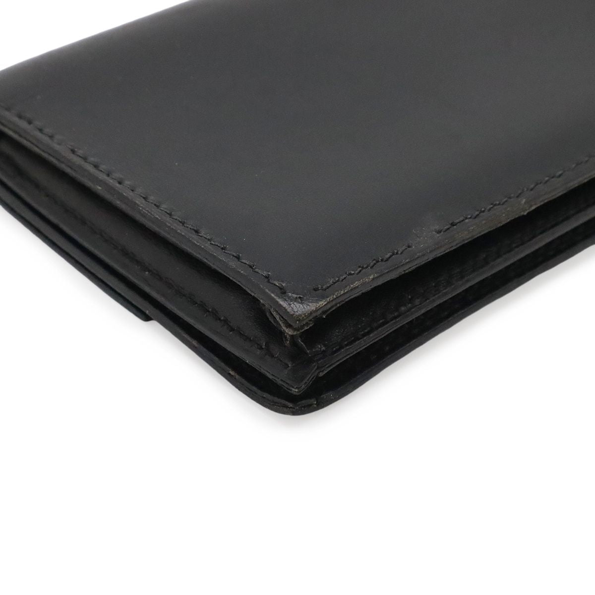 Hermes Sakura Series Button Card Case Business Holder Box Calf Leather Black — view 3